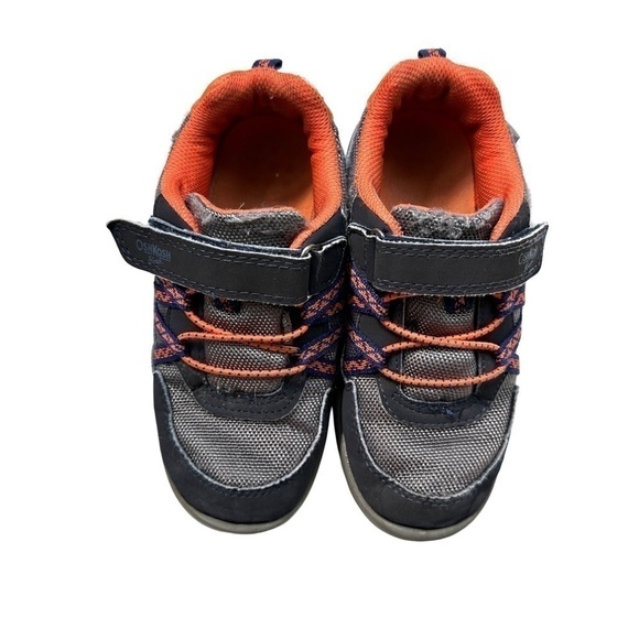⭐️ 5 for $25 Oshkosh B’Gosh Grey Blue & Orange Velcro Sneakers 13 M Kids - Picture 5 of 10